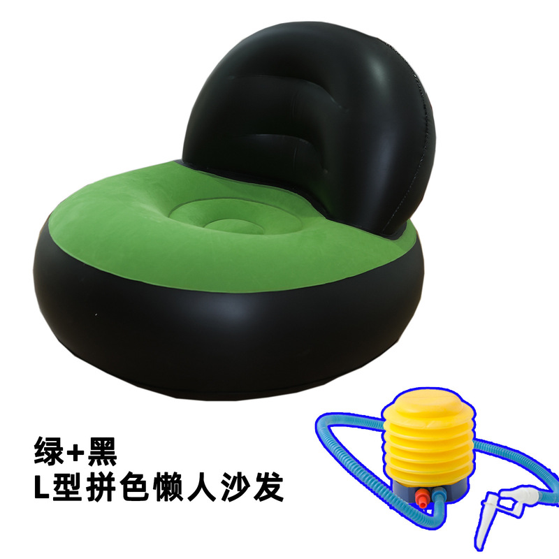 新款充气沙发送脚泵pvc植绒懒人沙发可折叠收纳单人充气靠背躺椅|undefined