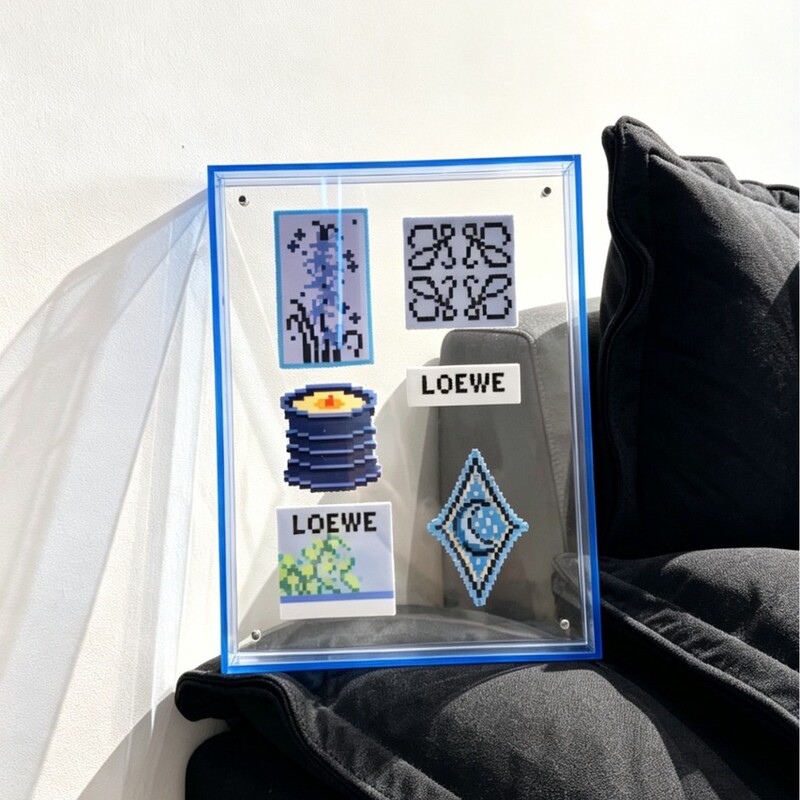 Acrylic Double-Sided Transparent Color Photo Frame for Pixel Art, Handmade Bean Art Display Frame