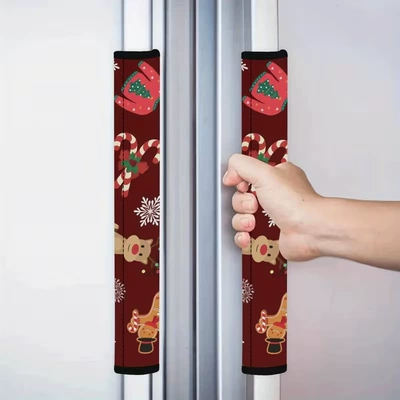 Cross-Border Pink Christmas Handle Gloves | Universal seat cover - 10-1pc138cm368cm