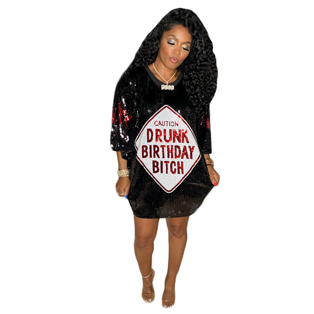 W0008 Cross border European and American Women's Fashion Short Sleeve Sexy Shiny