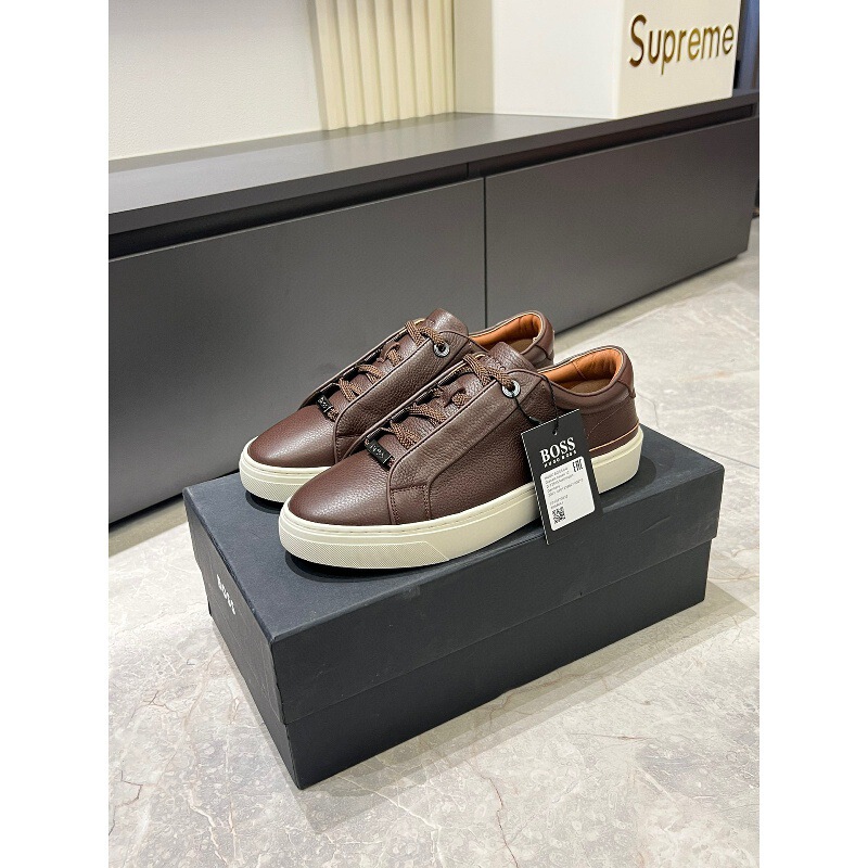 2025 New Bos European Luxury Men's Shoes Top Version Original Low-Top Classy Casual Sports Big-Name Genuine Leather Shoes