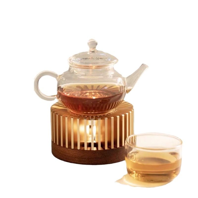 新しいティーウォーマーガラスティーセットウォーマー断熱ベースアロマセラピーストーブエッセンシャルオイルキャンドルホルダーティーウォーマー暖かいティーストーブ