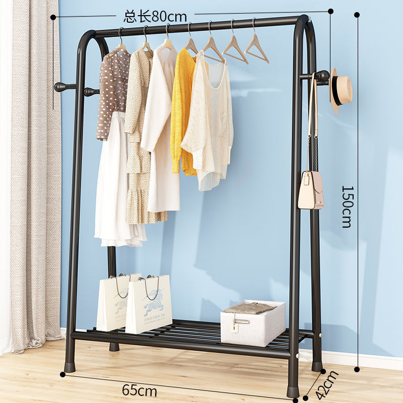 80cm-검정색 [단일 레이어 그물 + 옷 고리]].