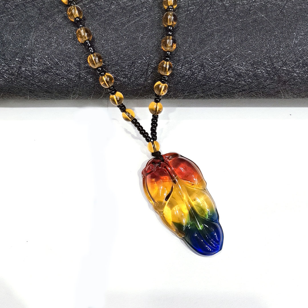 Ethnic Style Leaf Flower Glass glass Unisex Pendant Necklace 1 Piece