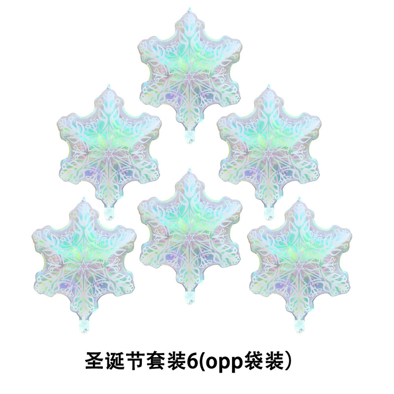 【圣诞套装】跨境新款圣诞节气球套装圣诞装饰气球麋鹿拐杖雪花|undefined