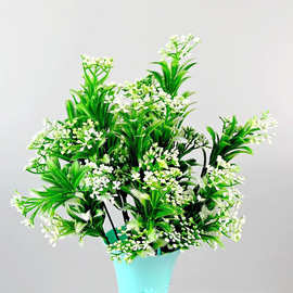 照屏仿真花批发通用满天星塑料花插花搭配绿植小把花和植物墙假花