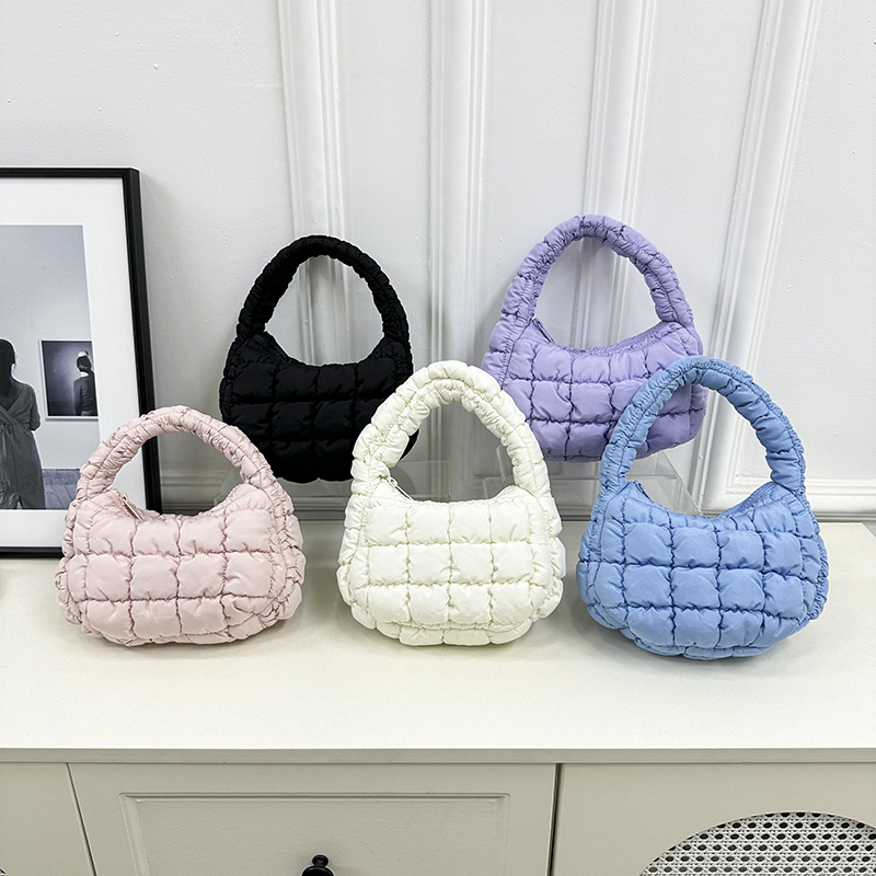 Cloud Bag New Wrinkled Dumpling Bag Puff Down Bag Versatile Lightweight Handheld Single Shoulder Underarm Women's Bag_voghion.com
