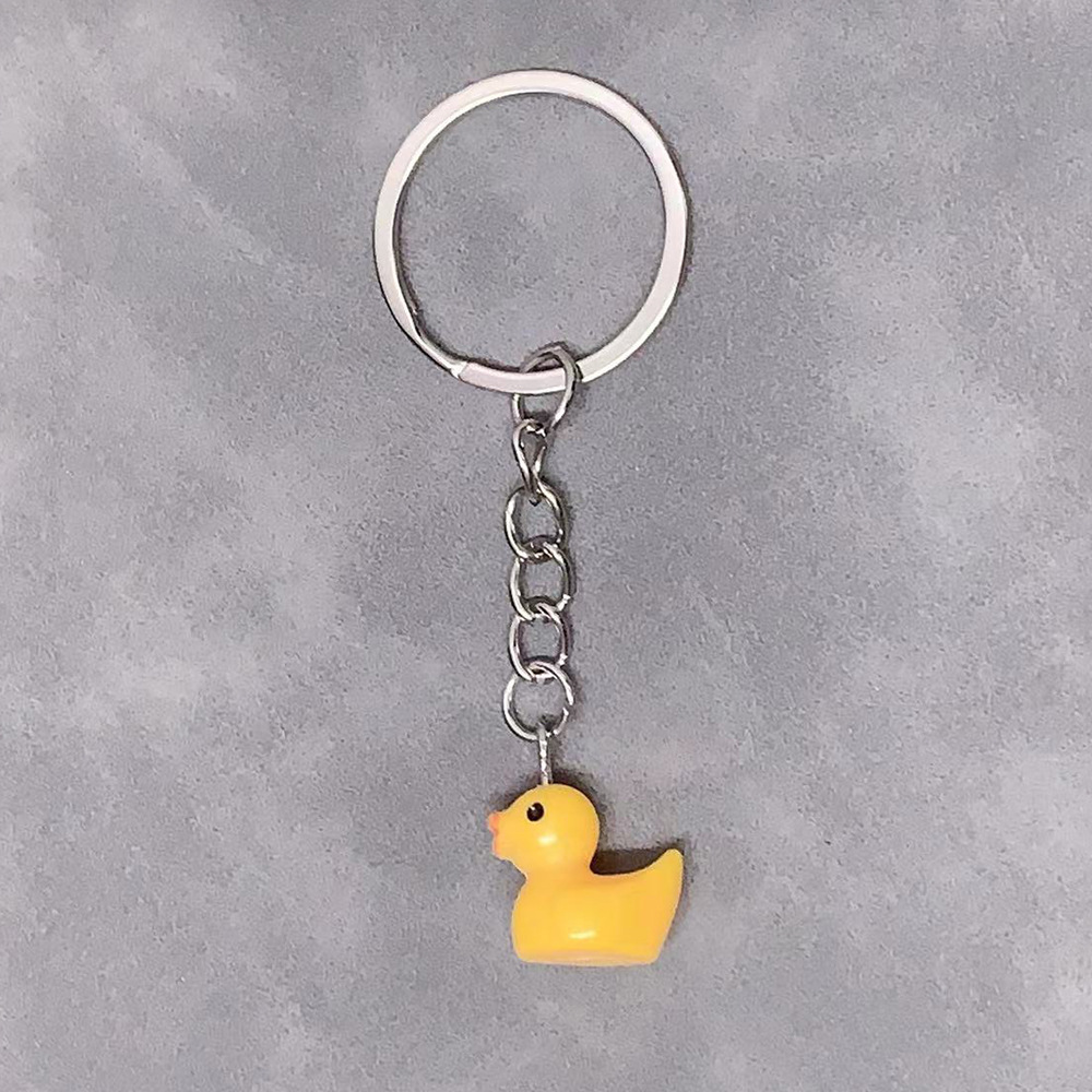 Cute Duck Resin Unisex Bag Pendant Keychain display picture 5