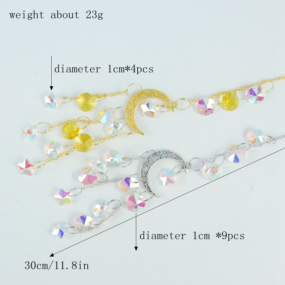 36g Weight Suncatcher, Wind Chime Home Textiles & Decor Type Hanging Ornaments Classification Fashion Sun Moon Agate Suncatcher Wind Chime Hanging Ornaments