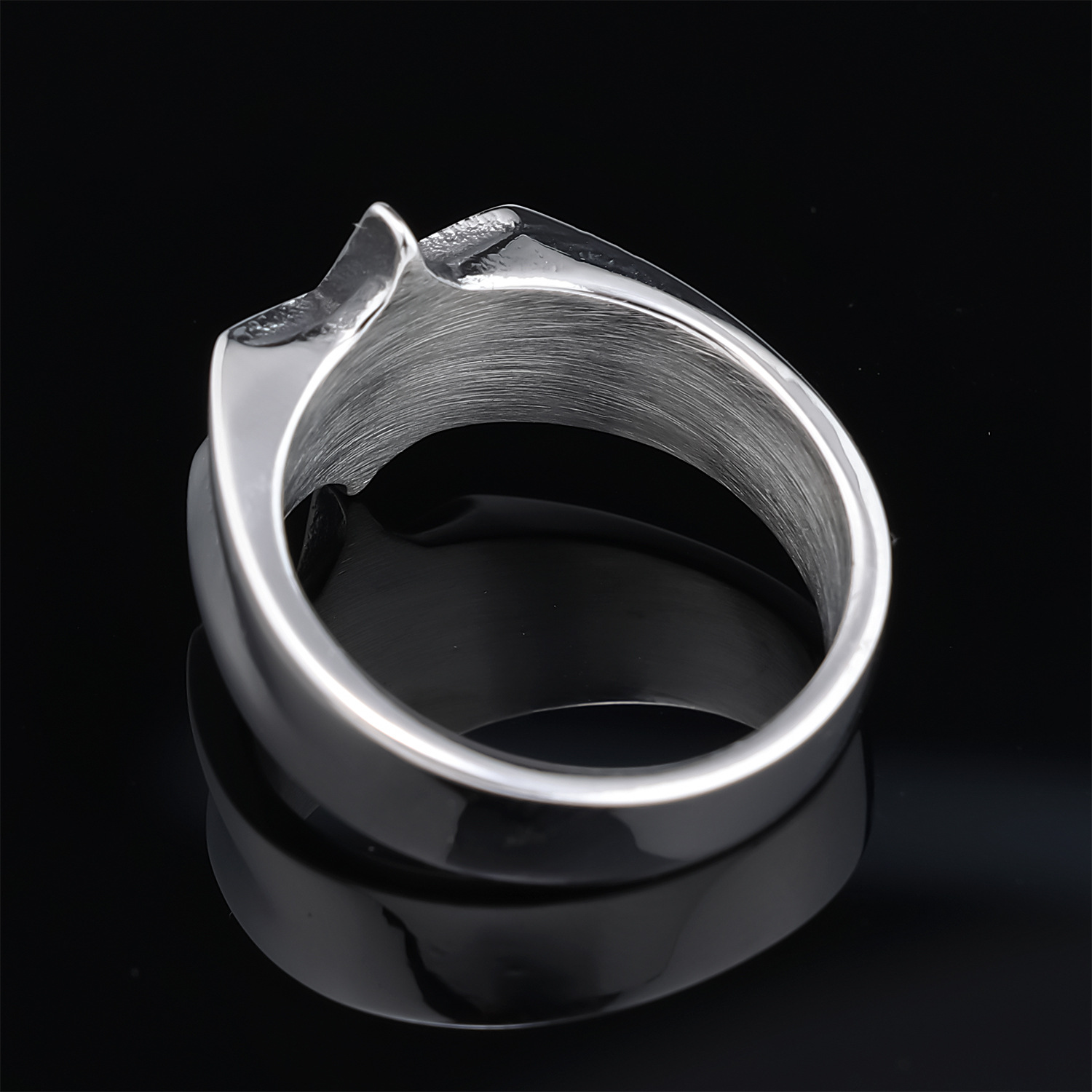 Hip-Hop Vintage Style Solid Color 304 Stainless Steel Polishing Men's Rings Men Band Rings display picture 3