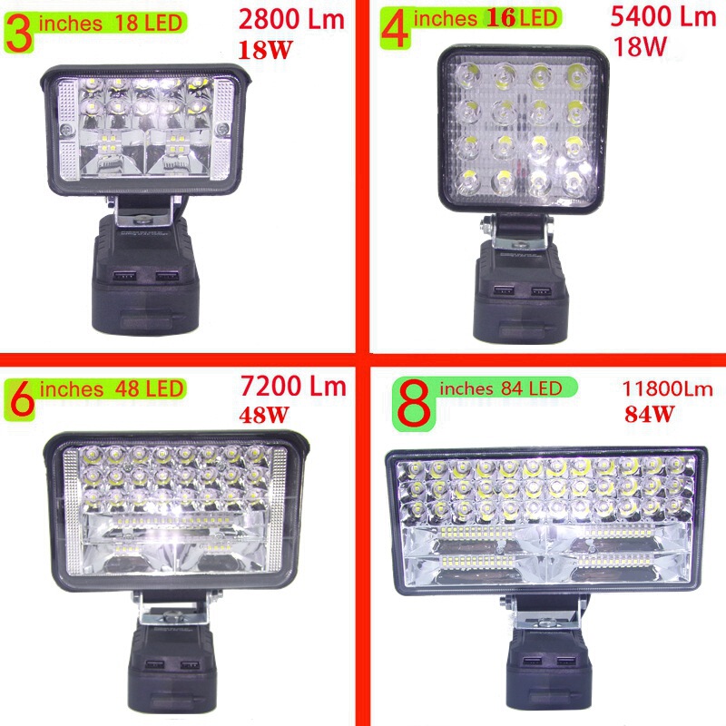 Suitable for DEWALT 20V Lithium Battery Work Light LED Outdoor Camping Style Lighting Repair Light with USB Socket Suitable for DEWALT 20V Lithium Battery Work Light LED Outdoor Camping Style Lighting Repair Light with USB Socket
