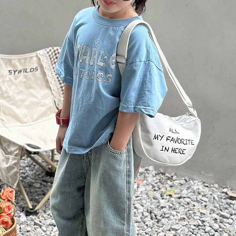 Bolsas para niños coreanos, nuevas bolsas de hombro para niños y niñas, caras sonrientes lindas, letras impresas, bolsas de mochila para niños