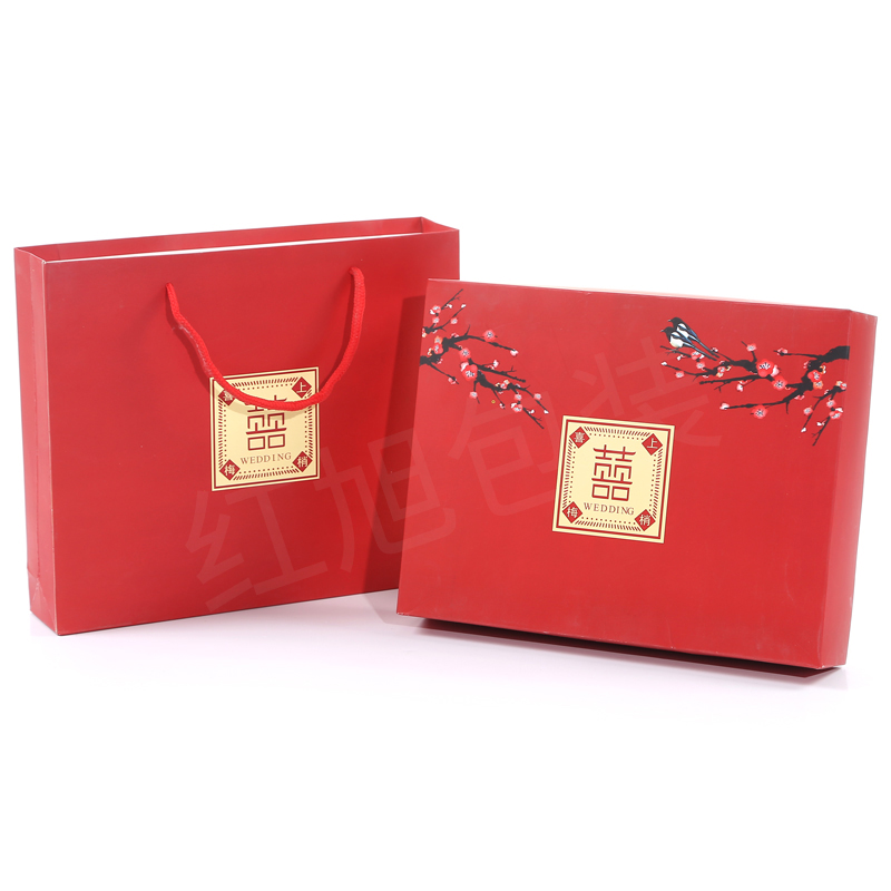 Toallas de baño de tres piezas caja de embalaje vacía caja de regalo de boda caja de regalo portátil de ventana abierta