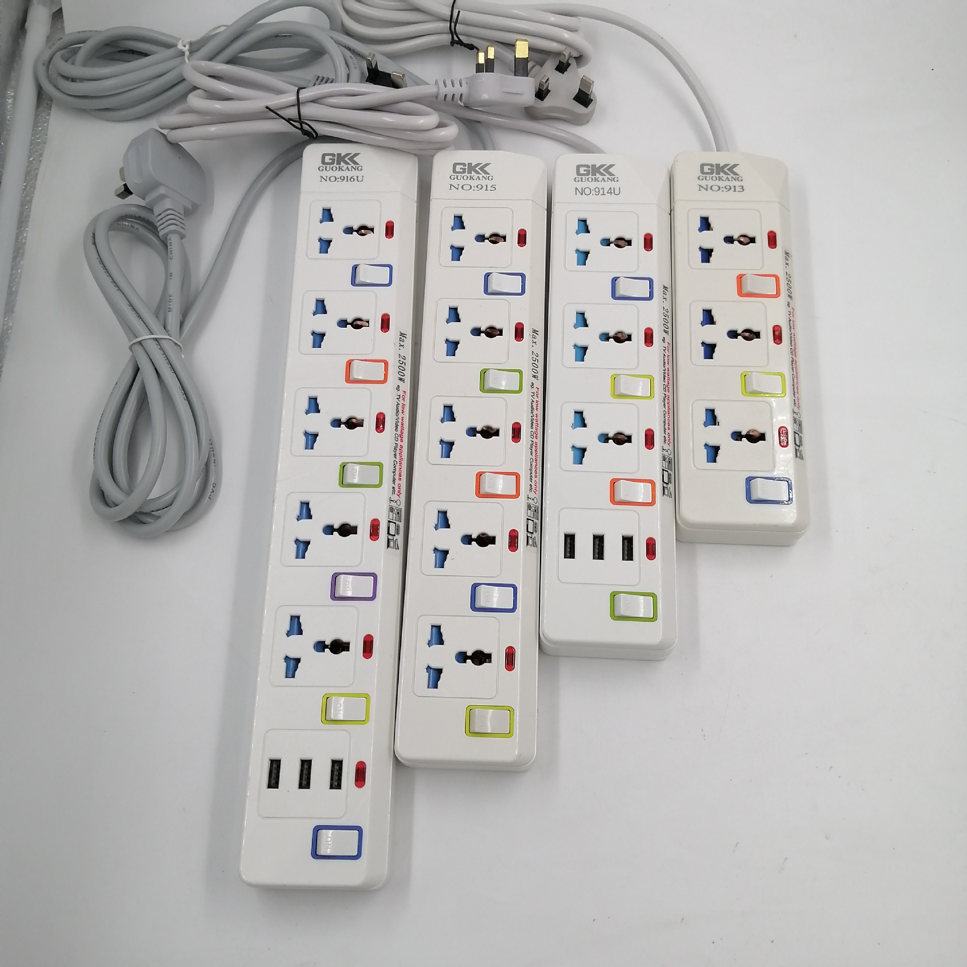 插板欧标英标插座多孔排插英式办公接线板usb多功能带分控开关