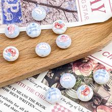 DIY亚克力小熊圆馒头串珠材料通孔卡通盲盒配饰diy手机链钥匙扣