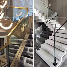 玻璃楼梯扶手铝合金卡槽装饰条阳台护栏装灯带现代轻奢简约极窄