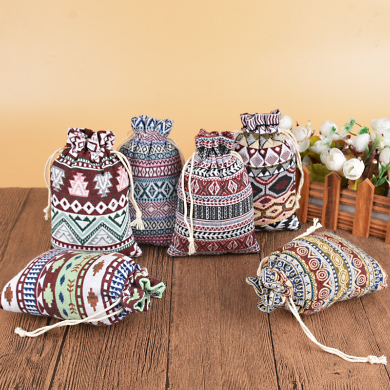 现货波西米亚风格棉布袋 空香囊首饰包装 小礼品戒指耳环收纳袋