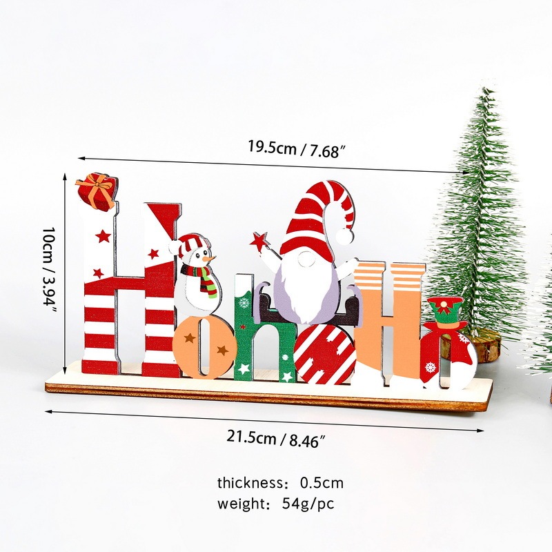 クリスマス装飾木製デスクトップ装飾品ダイニングショッピングモールショップウィンドウ木製工芸品カラフルな組み立てられた装飾品|undefined
