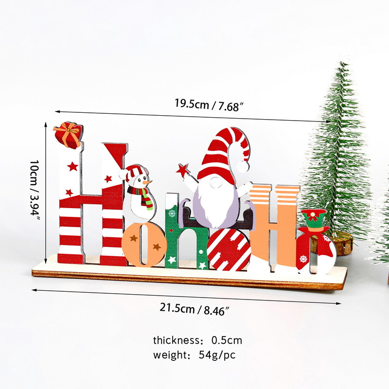 Adornos de letras de madera de Navidad (HoHoHoHo)