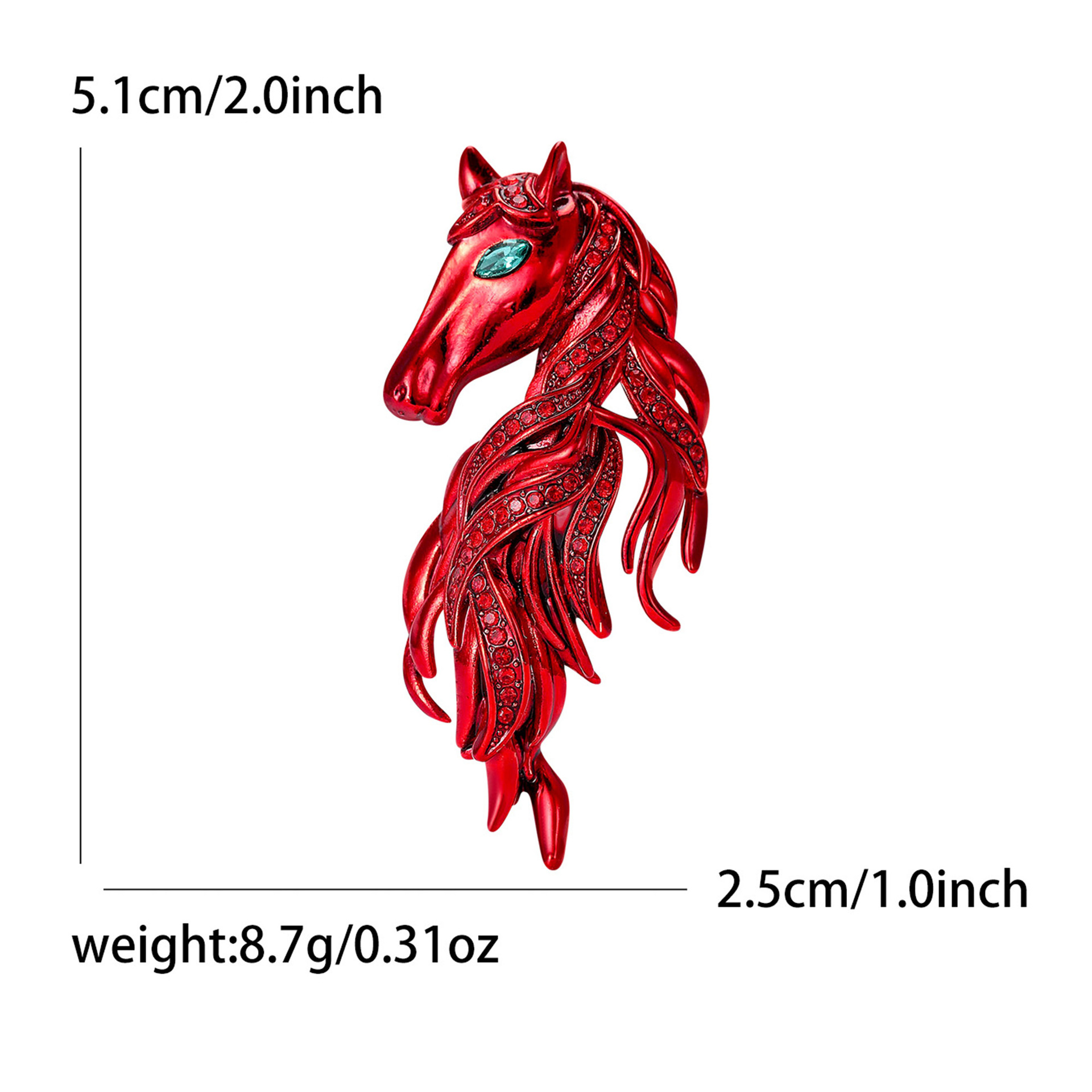 Elegante Pferde-brosche Mit Strass Für Damen Und Herren_voghion.com