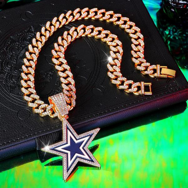 Collar cubano de pentagrama con estrás accesorio de moda mujer_voghion.com