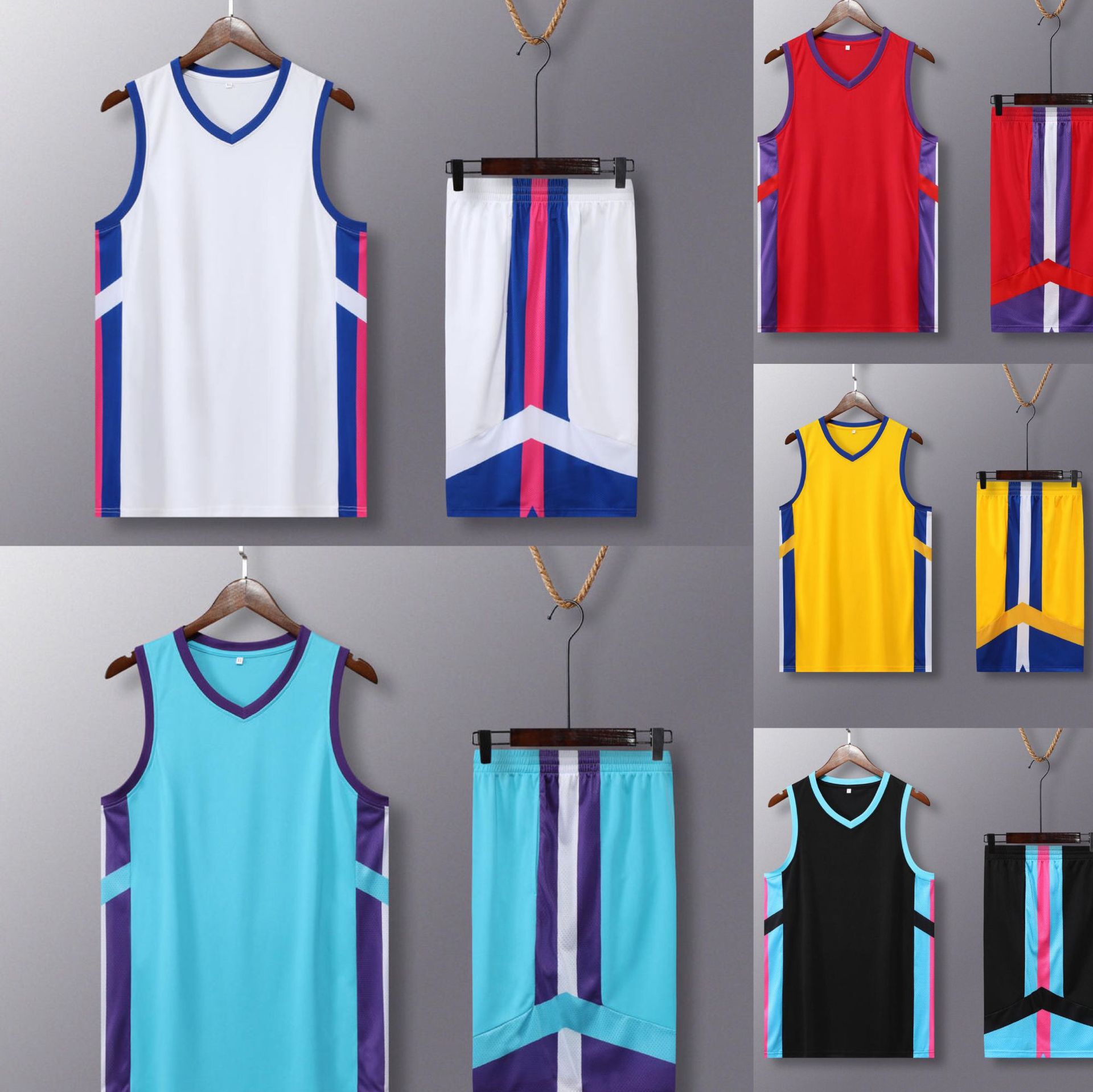 新款篮球服套装 儿童篮球衣背心比赛训练服夏青少年球服印字批发|ru