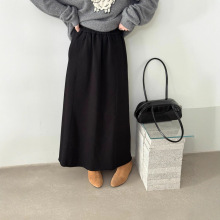 EMONI 潮流加厚加绒松紧腰半身裙女高腰2025冬季韩系a字裙14426
