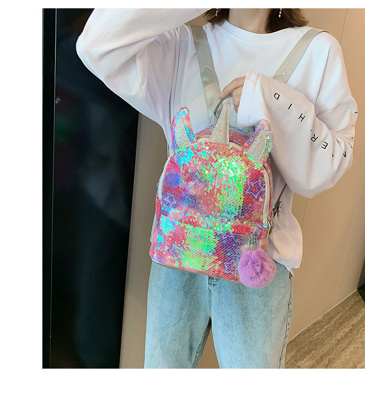 944g Weight Women's Pvc Star Cute Cylindrical Zipper Fashion Backpack
