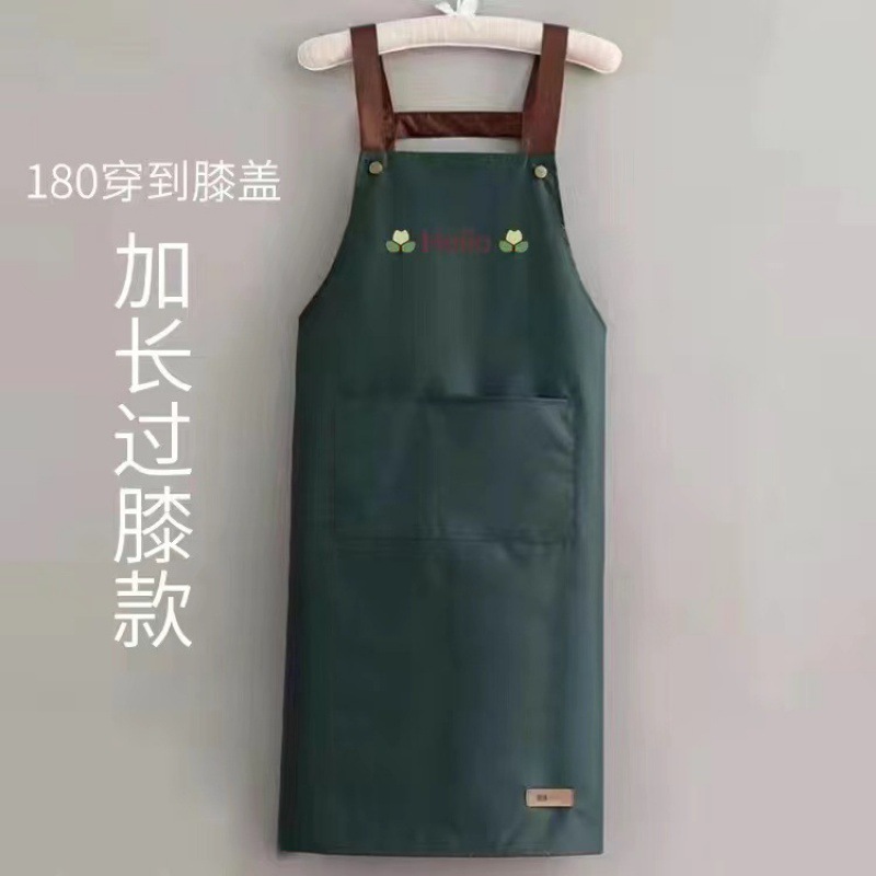 エプロン家庭用キッチン防水防油作業服ロゴ印字女性夏薄手飲食汚れ防止ウエスト|undefined