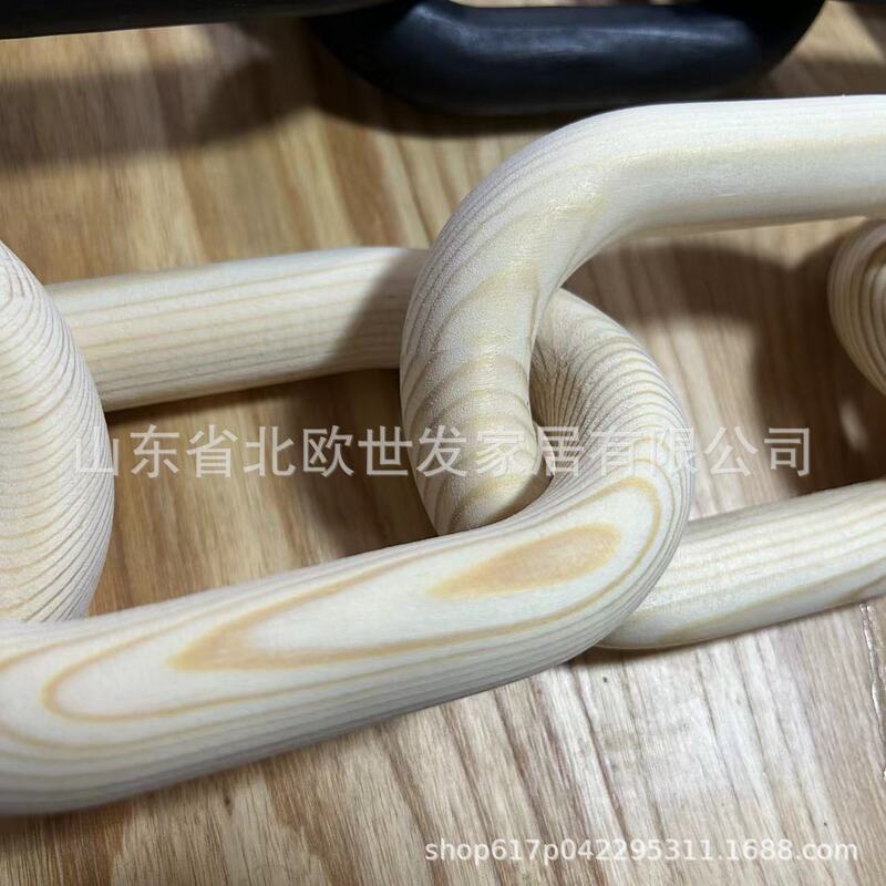 木の装飾木のチェーンの木の5環の木のチェーンは木のチェーンの木の結び目のテーブルの装飾の置物の工芸品を掛けます。|undefined