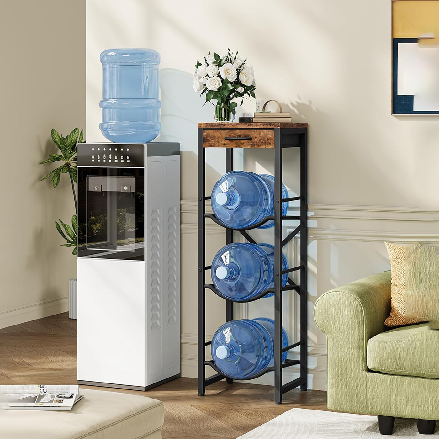 Specially Designed for Cross-Border Office Bottled Water Storage Rack with Drawer Water Bucket Rack Living Room Multi-Layer Storage Water Bucket Storage Rack