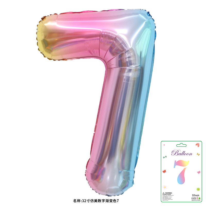 32寸卡装美版数字0到9气球儿童生日派对装饰婚庆婚房布置数字气球|undefined