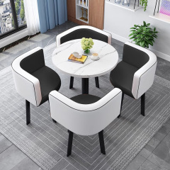 モダンでシンプルな商談テーブルと椅子の組み合わせオフィスカフェ受付レジャーミルクティーショップクリエイティブな小さなラウンドテーブル