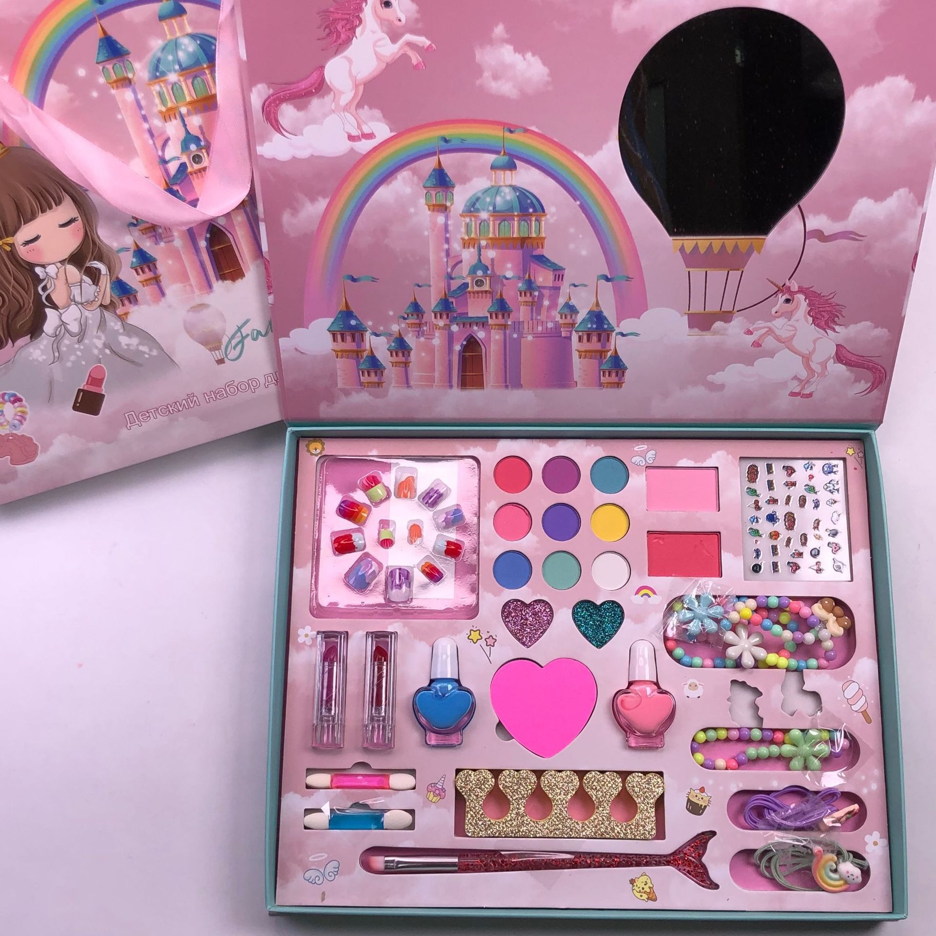 Set Portátil de Maquillaje de Juguete de Plástico, Portátil, para Juegos de Rol