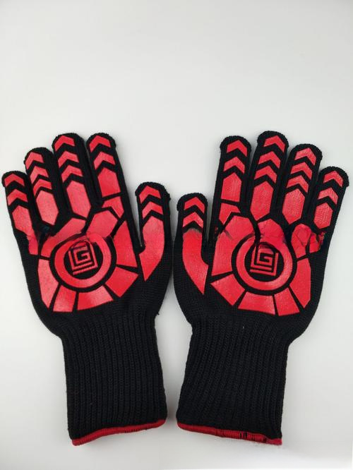 Gants de barbecue haute température approvisionnement direct d'usine coton barbecue four à micro-ondes protection de sécurité double couche anti-brûlure_voghion.com