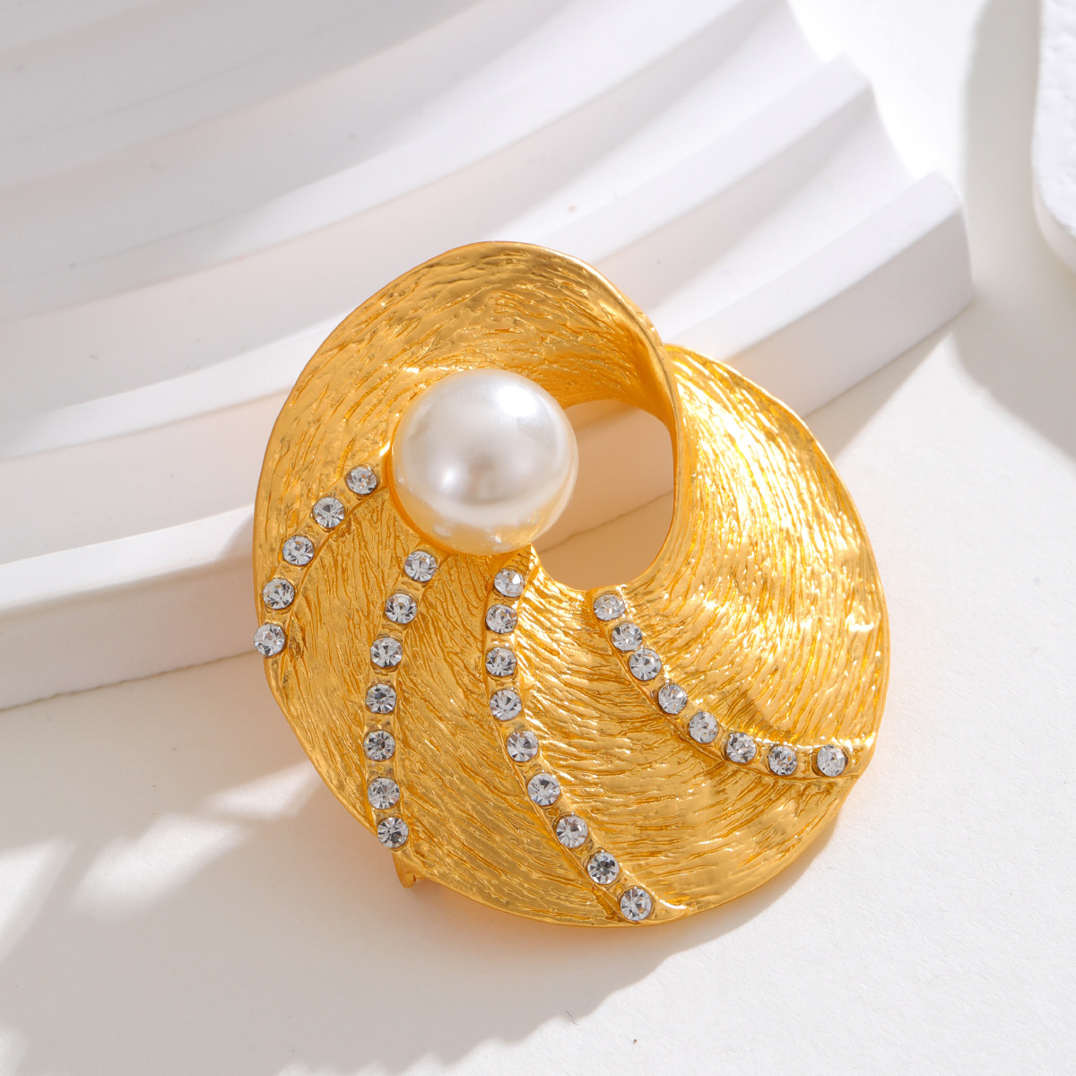 Vintage parel broche voor dames, elegant geometrisch accessoire_voghion.com