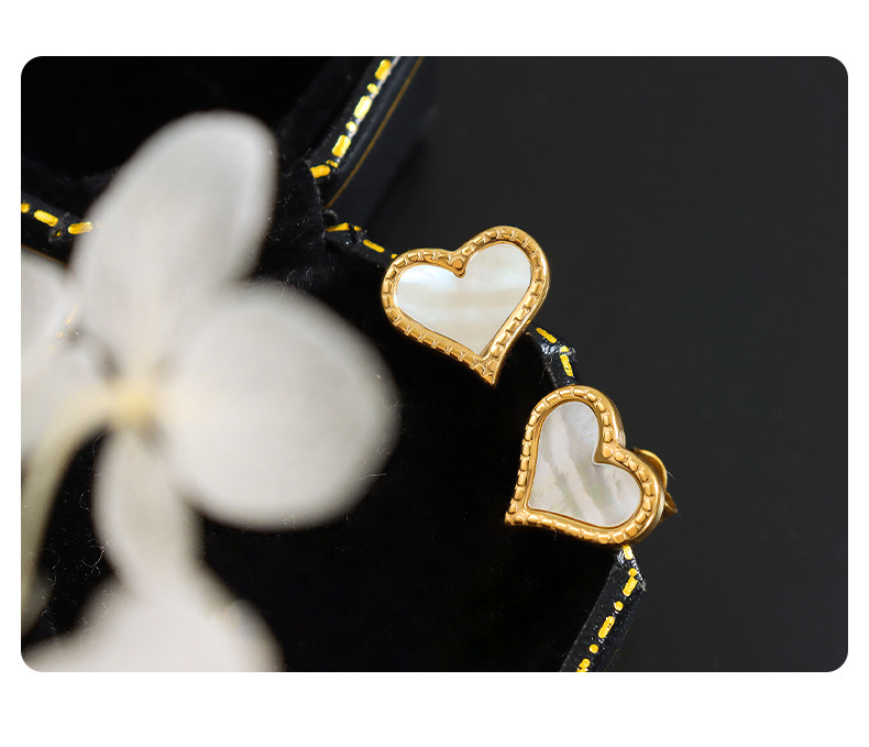 Elegant Geometric Titanium Steel Plating Shell Ear Studs 1 Pair