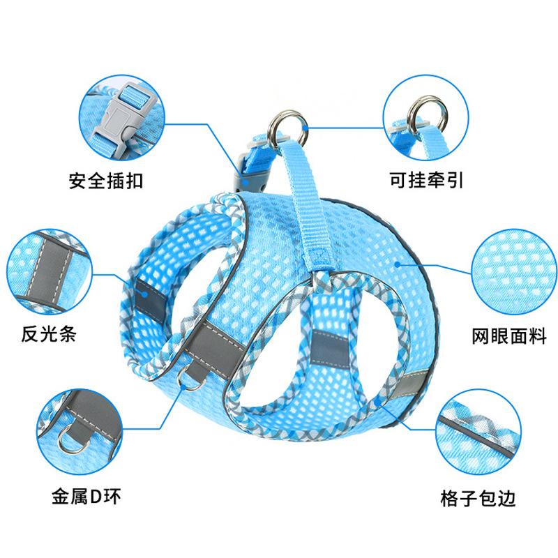 Correa para mascotas transfronteriza correa para el pecho del perro gato Chaleco de perro cuerda para caminar perro cuerda perros medianos y pequeños