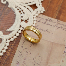 跨境欧美时尚钛钢戒指情侣戒指女男一对个性简约镶嵌锆石戒指