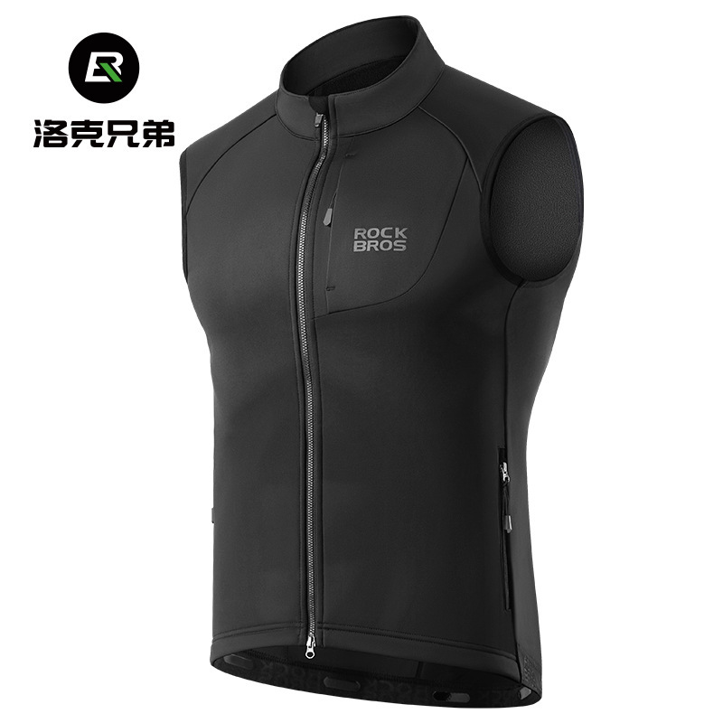 Rock brothers fleece riding vest winter cold-proof windproof men's and women's road mountain bike warm clothes vest Rock brothers fleece riding vest winter cold-proof windproof men's and women's road mountain bike warm clothes vest