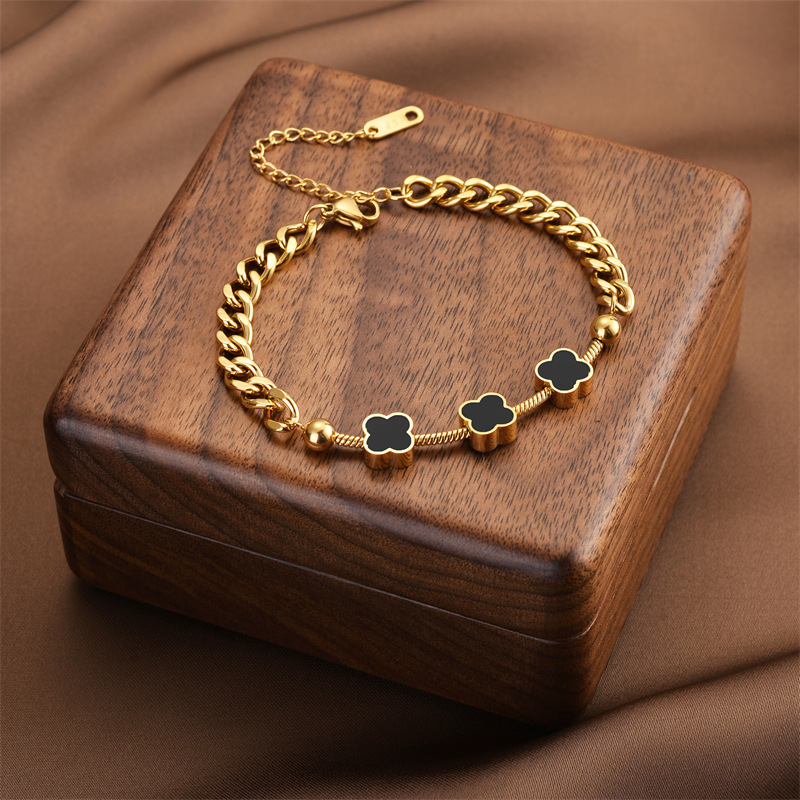 Joyas transfronterizas europeas y americanas Pulsera de acero de titanio de todo fósforo Versión coreana del temperamento bohemio Pulsera de acero de titanio que no se desvanece Joyería femenina