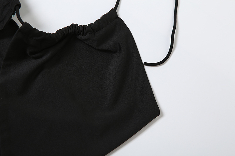 Autumn Winter Women Clothing Sexy Halter Backless Camisole Hollow Out Cutout Split Skirt Set Women