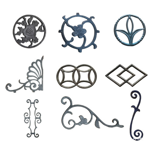 Cast iron flower iron gate accessories complete set rural iron gate flower decorations flower railings railings iron flowers