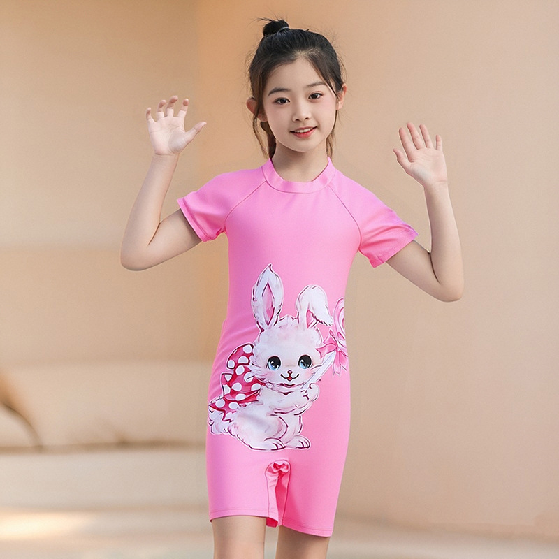 Traje de Baño Deportivo de una Pieza para Niños, Modelo 2025, para Niños Mayores y Estudiantes, Traje de Baño Infantil con Dibujos Animados, Venta al por Mayor