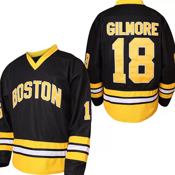 [Embroidered Us Size in Stock] Cross-Border Amazon Men's Black No. 18 Hockey Jersey Large Size Movie Hockey