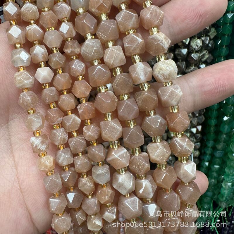 6-8mm切面八角玛瑙虎眼不规则冲角diy饰品配件手链不定形串珠饰品|undefined