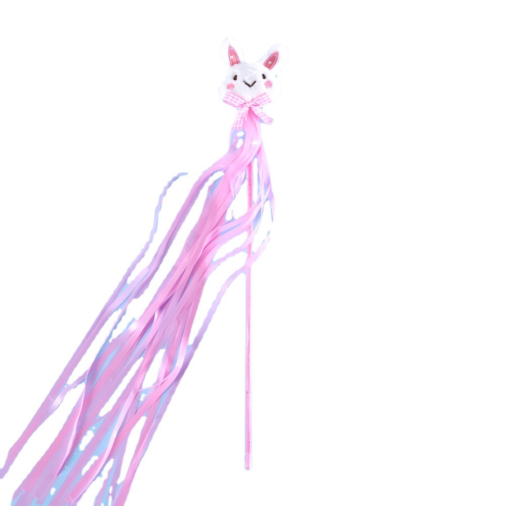 Mascota gato peluche dibujos animados oso conejo muñeca divertido gato palo borla lluvia seda de hadas de entrenamiento interactivo suministros de juguete
