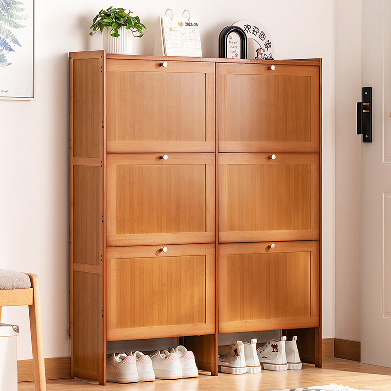 Ultra-Thin Shoe Cabinet, Entryway Cabinet, Integrated Hallway Cabinet for Small Apartments, Large-Capacity Floor-Standing Wall-Mounted Storage Outside the Entrance Door