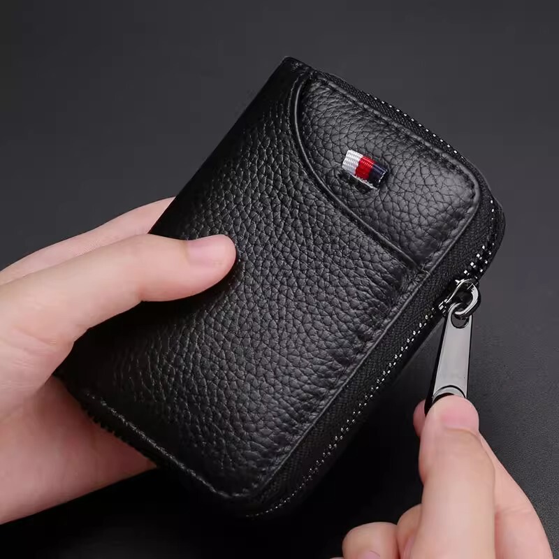 Card Holder Genuine Leather Texture Id Card Holder Men's Large Capacity Bank Card Holder Simple and Compact Women's Card Holder