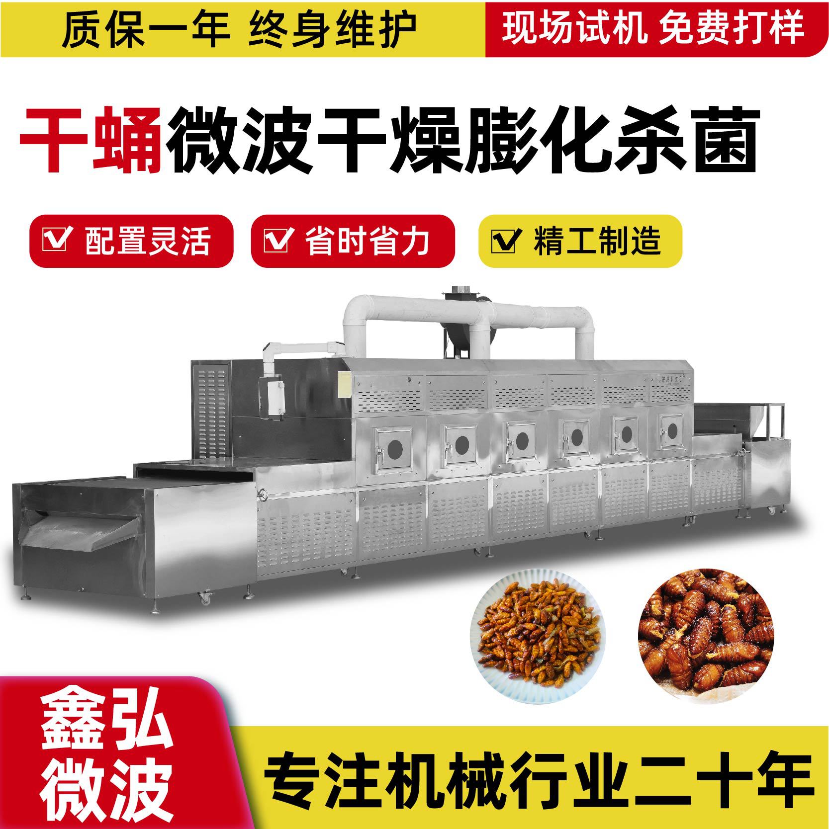 干蛹微波干燥膨化杀菌 微波营养粉杀菌烘干设备 一机多用微波设备